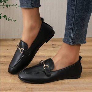 Never worn black loafers